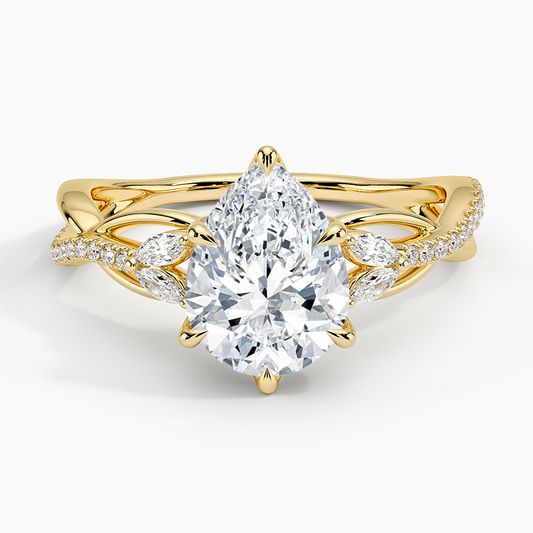 Garland Diamond Ring - Pear Cut Center Stone