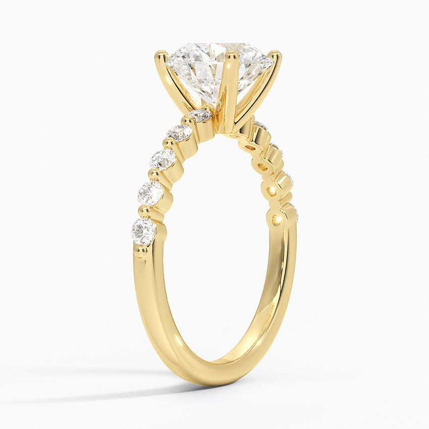 Marseille Half Coverage Diamond Ring (1/4 ct. tw.) - Round Cut Center Stone