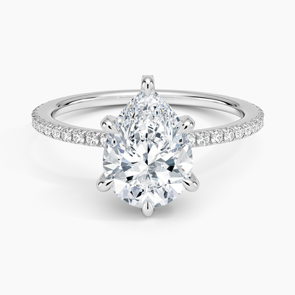 Viviana Three-Quarter Coverage Six-Prong Diamond Ring (1/3 ct. tw.) - Pear Center Stone