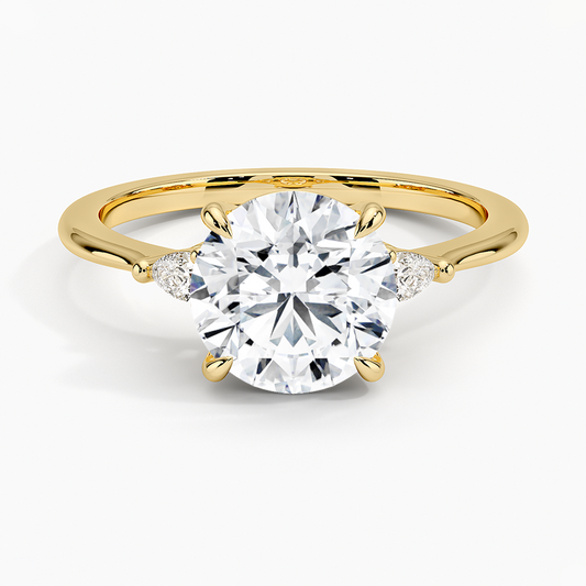 Aria Three Stone Diamond Ring (1/10 ct. tw.) - Round Center Stone