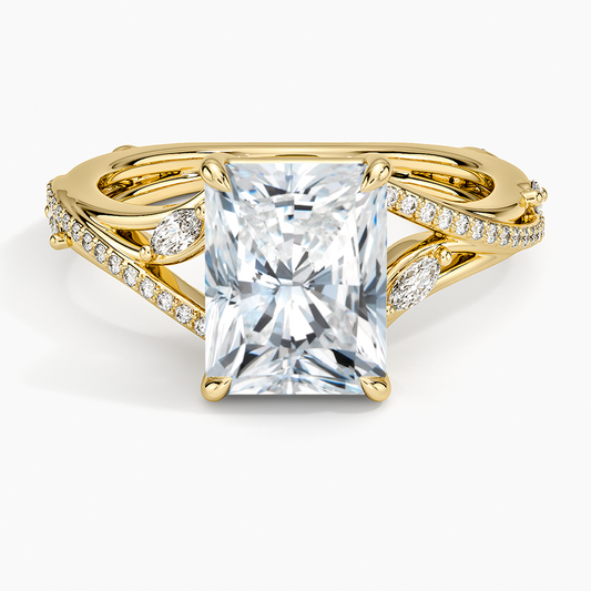 Begonia Vine Diamond Ring (1/4 ct. tw.) - Radiant Cut Center Stone