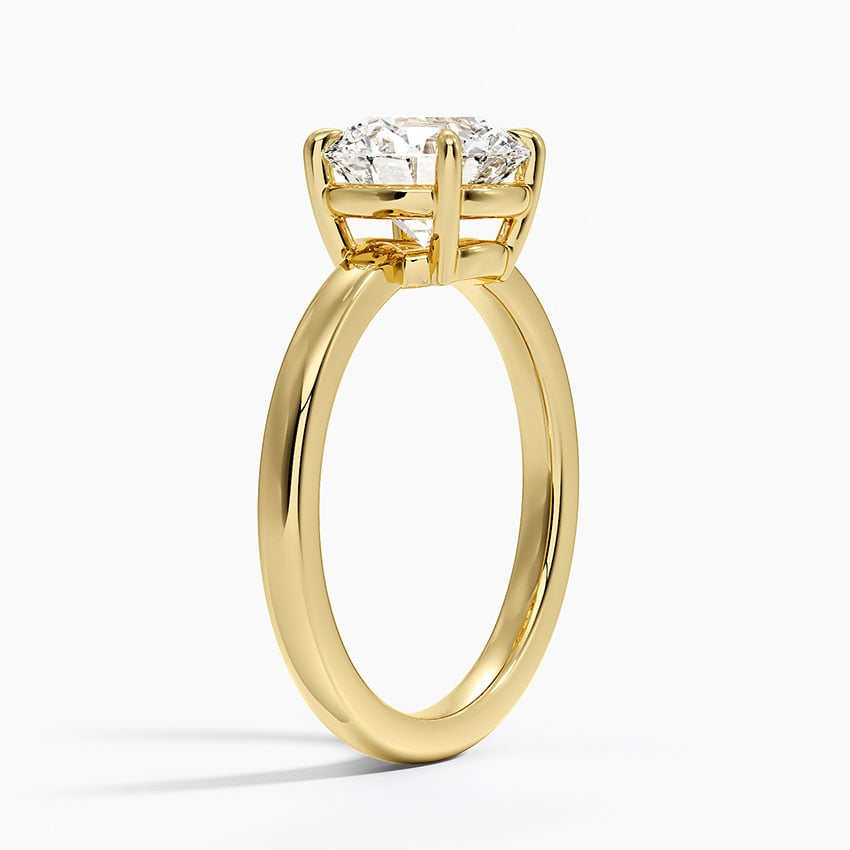Dara Low-Profile Solitaire Ring - Round Center Stone