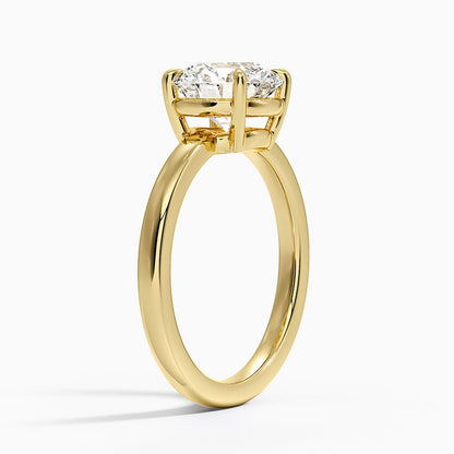 Dara Low-Profile Solitaire Ring - Round Center Stone