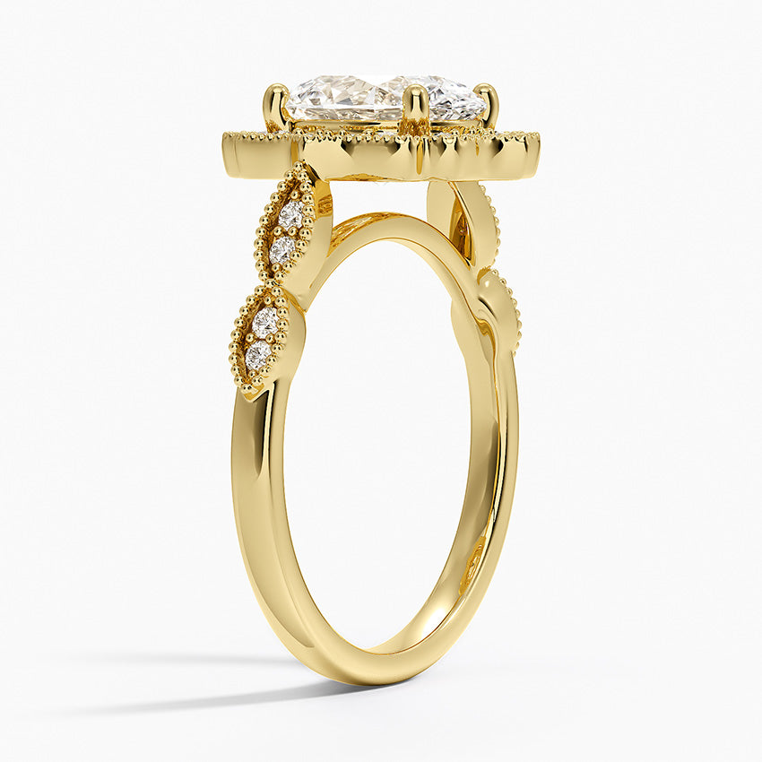 Cadenza Halo Diamond Ring - Oval Center Stone
