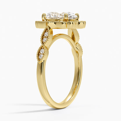 Cadenza Halo Diamond Ring - Oval Center Stone