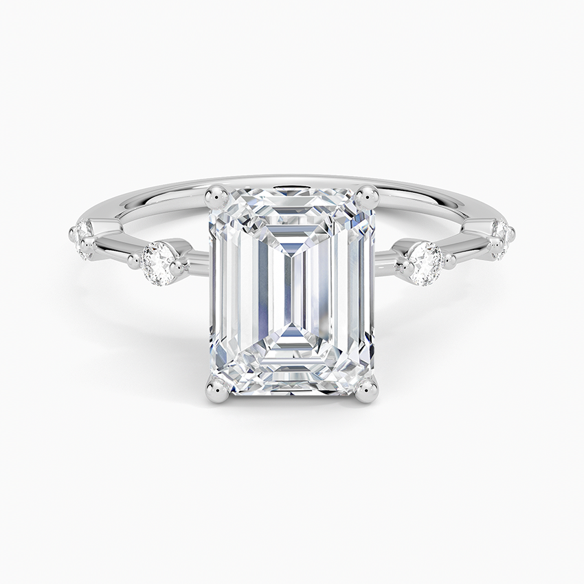 Aimee 1.4mm Diamond Ring - Emerald Cut Center Stone