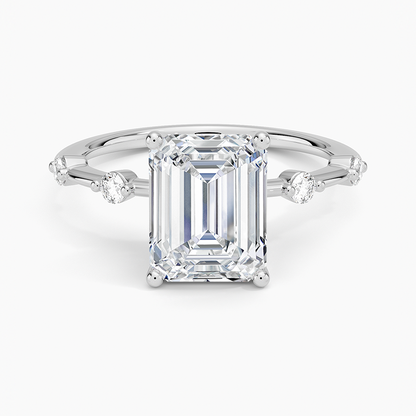 Aimee 1.4mm Diamond Ring - Emerald Cut Center Stone