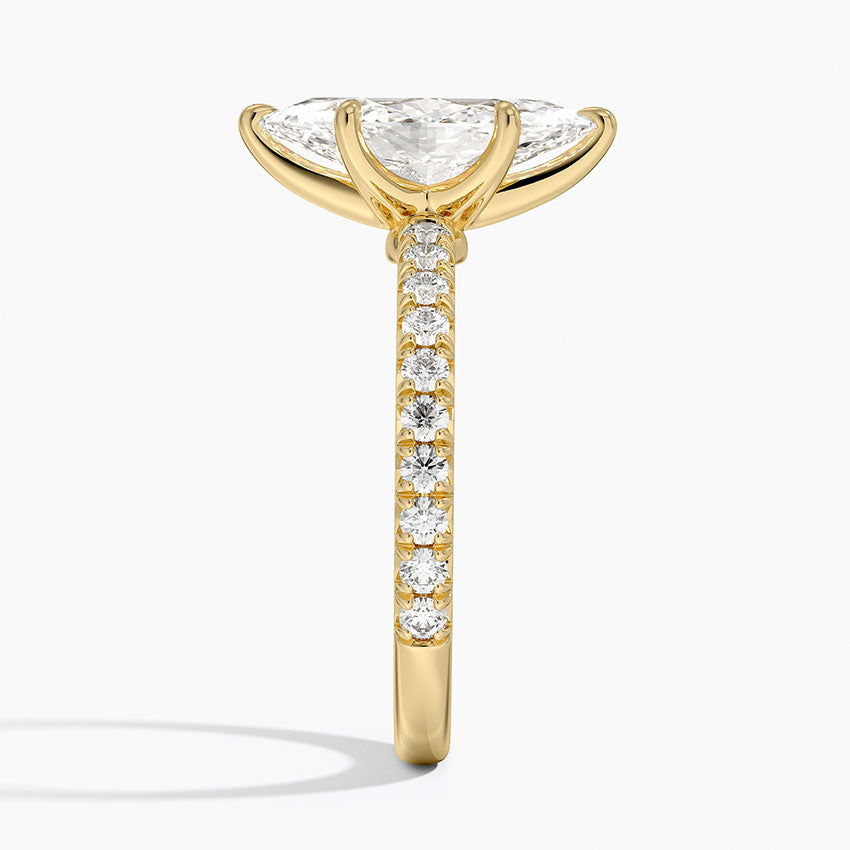 Amelie Three-Quarter Coverage Diamond Ring - Marquise Center Stone