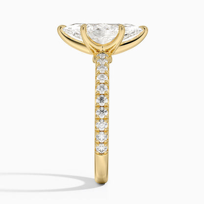 Amelie Three-Quarter Coverage Diamond Ring - Marquise Center Stone