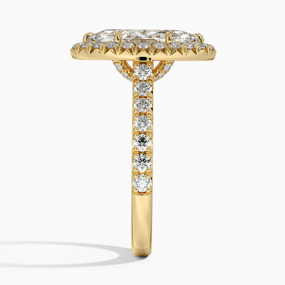 Sienna Halo Half Coverage Diamond Ring (2/3 ct. tw.) - Marquise Center Stone