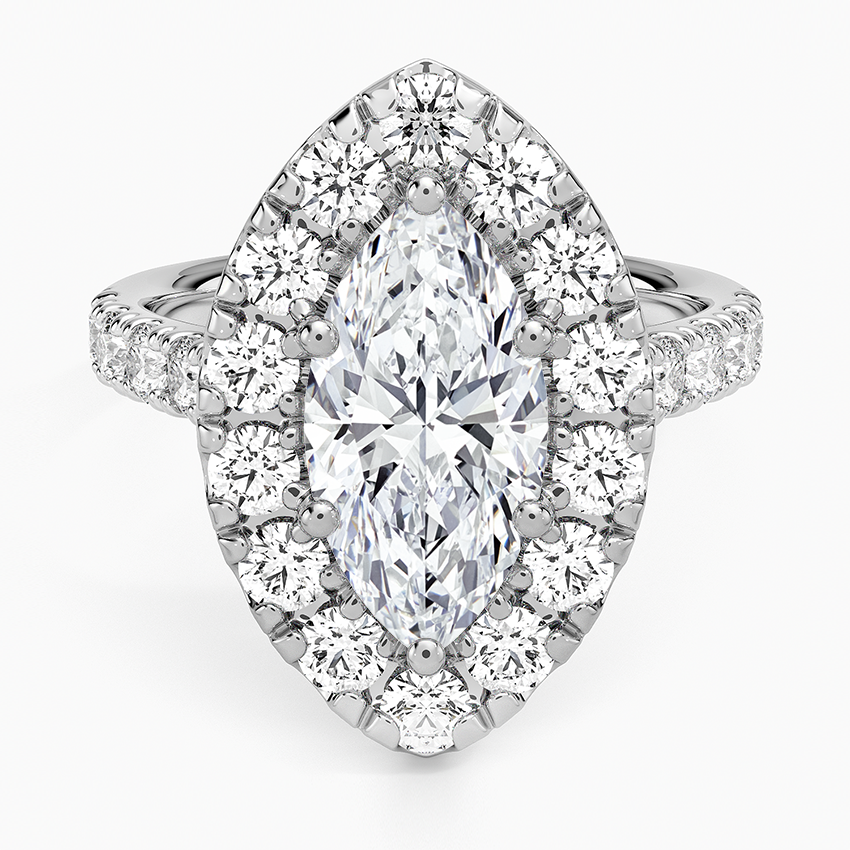 Adele Halo Diamond Ring - Marquise Center Stone
