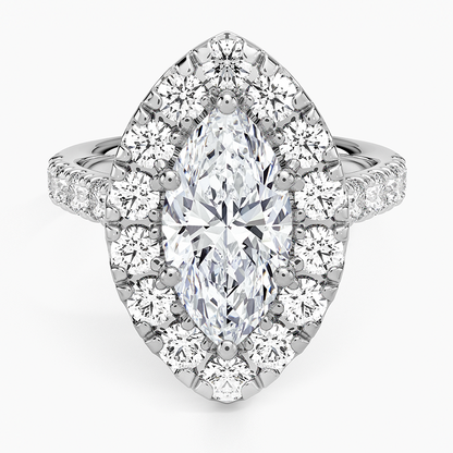 Adele Halo Diamond Ring - Marquise Center Stone