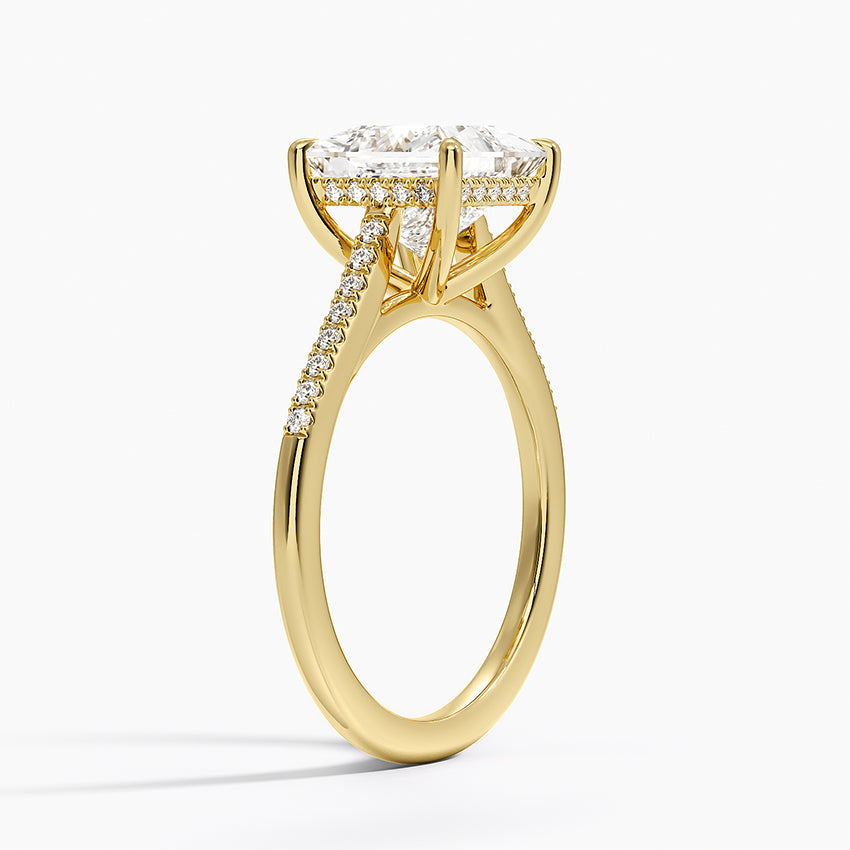 Lissome Half Coverage Diamond Ring - Princess Cut Center Stone