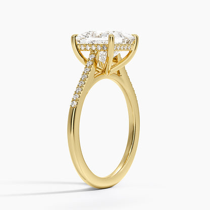 Lissome Half Coverage Diamond Ring - Princess Cut Center Stone