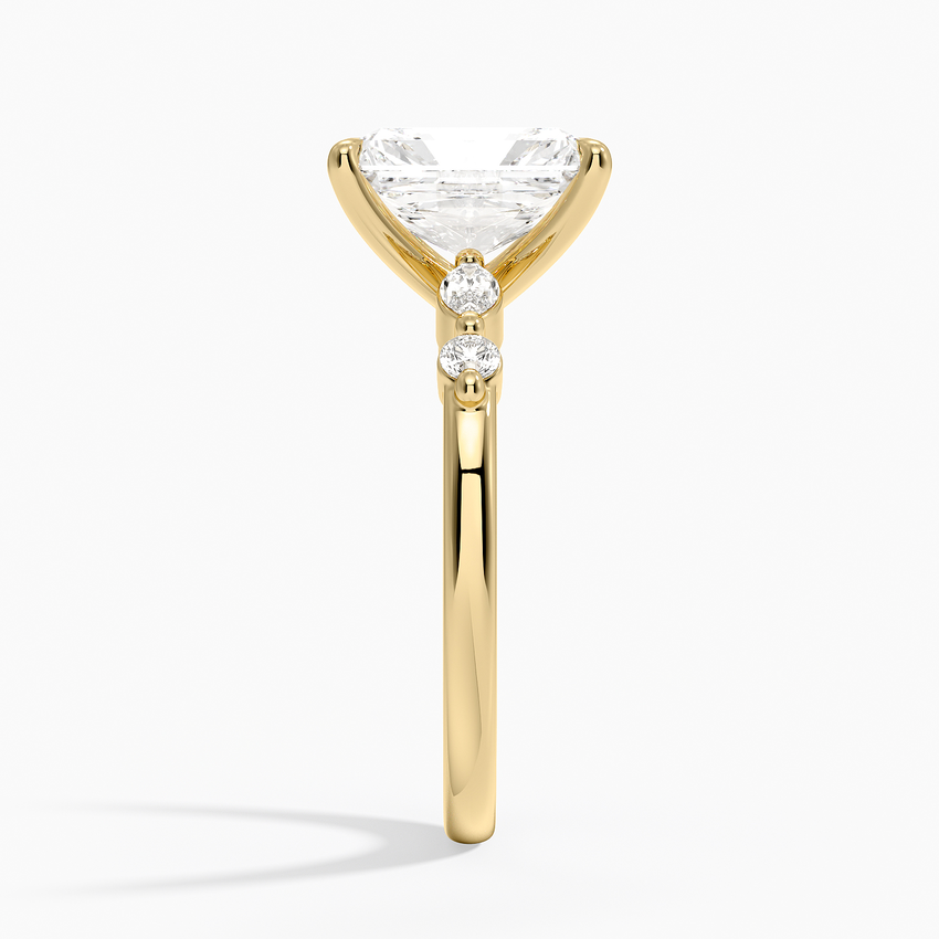 Versailles One-Quarter Coverage Diamond Ring - Radiant Cut Center Stone