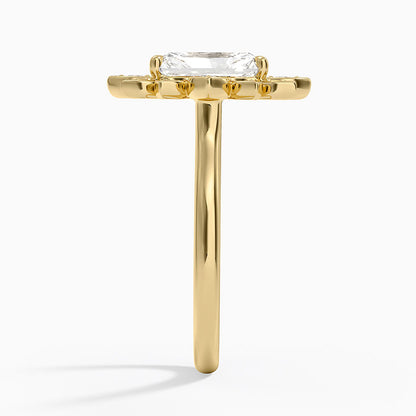 Fiore Halo Diamond Ring (1/4 ct. tw.) - Radiant Cut Center Stone