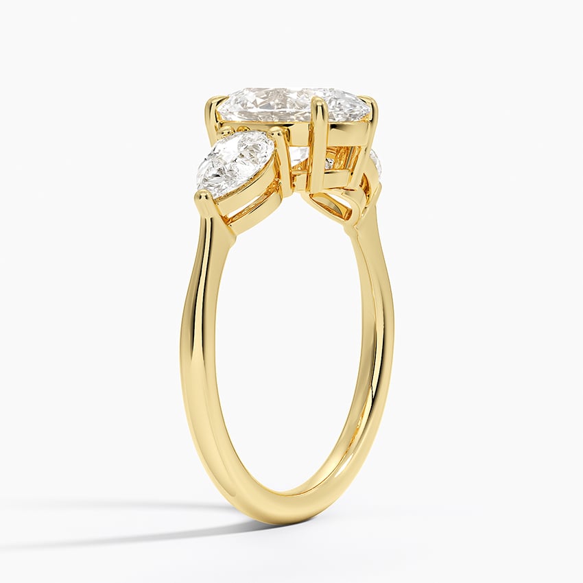 Luxe Opera Three Stone Diamond Ring - Oval Center Stone