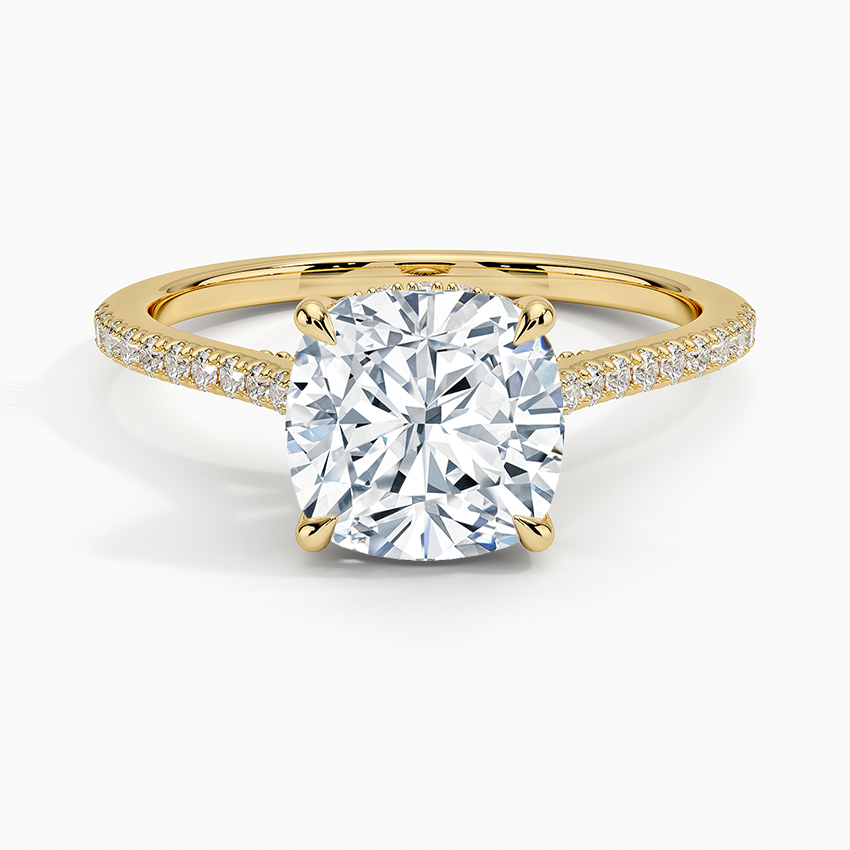 Luxe Dawn Diamond Ring - Cushion Cut Center Stone