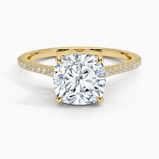 Luxe Dawn Diamond Ring - Cushion Cut Center Stone