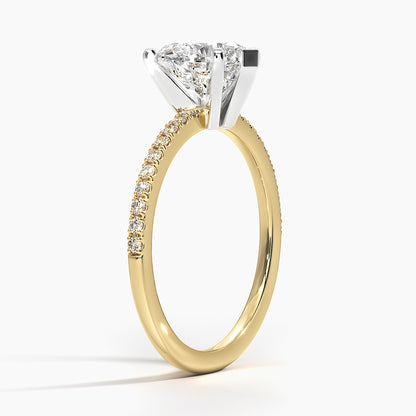 Ballad Half Coverage Diamond Ring (1/8 ct. tw.) - Heart Center Stone