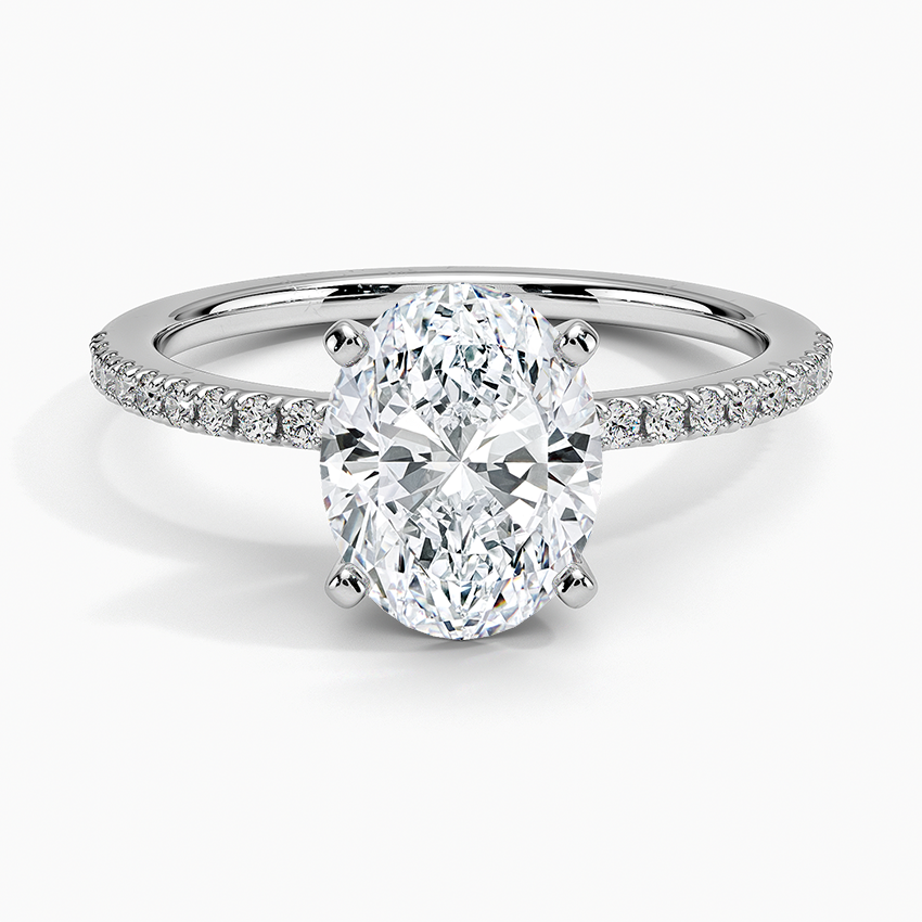 Ballad Half Coverage Diamond Ring (1/8 ct. tw.) - Oval Center Stone