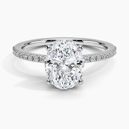 Ballad Half Coverage Diamond Ring (1/8 ct. tw.) - Oval Center Stone