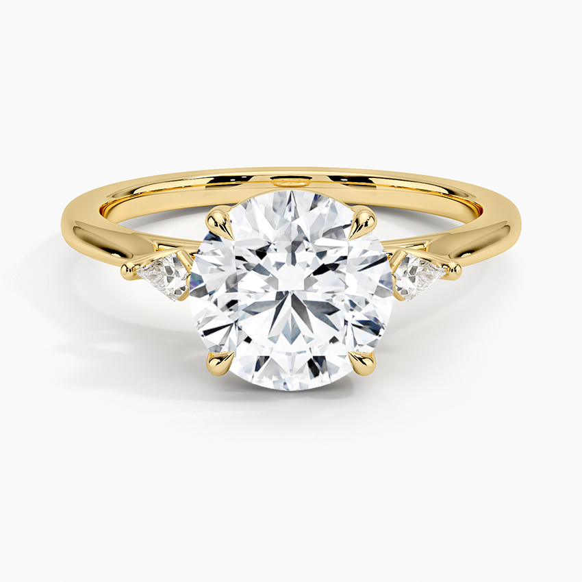 Petite Cometa Perfect Fit Three Stone Diamond Ring - Round Center Stone
