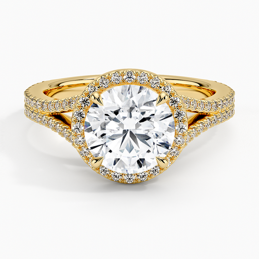 Fortuna Halo Diamond Ring (1/2 ct. tw.) - Round Center Stone