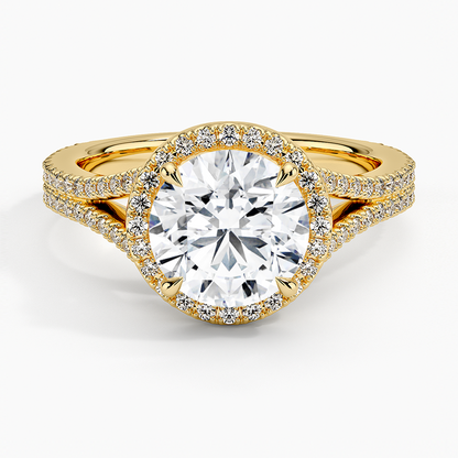 Fortuna Halo Diamond Ring (1/2 ct. tw.) - Round Center Stone