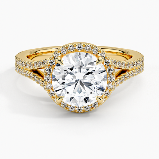 Fortuna Halo Diamond Ring (1/2 ct. tw.) - Round Center Stone