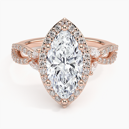 Luxe Willow Halo Diamond Ring (2/5 ct. tw.) - Marquise Center Stone