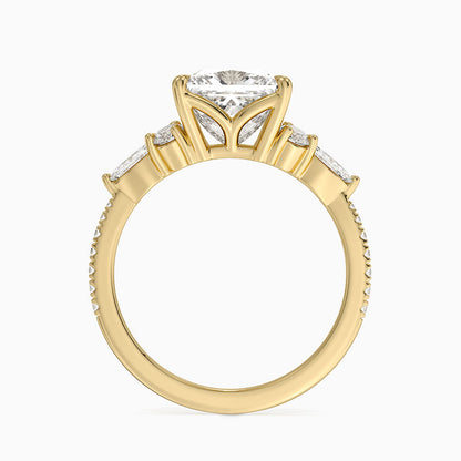 Luxe Nadia Pavé Diamond Ring (1/2 ct. tw.) - Princess Cut Center Stone