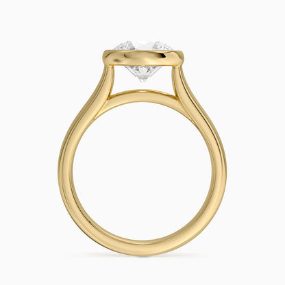 Luna 4mm Bezel Ring - Round Center Stone