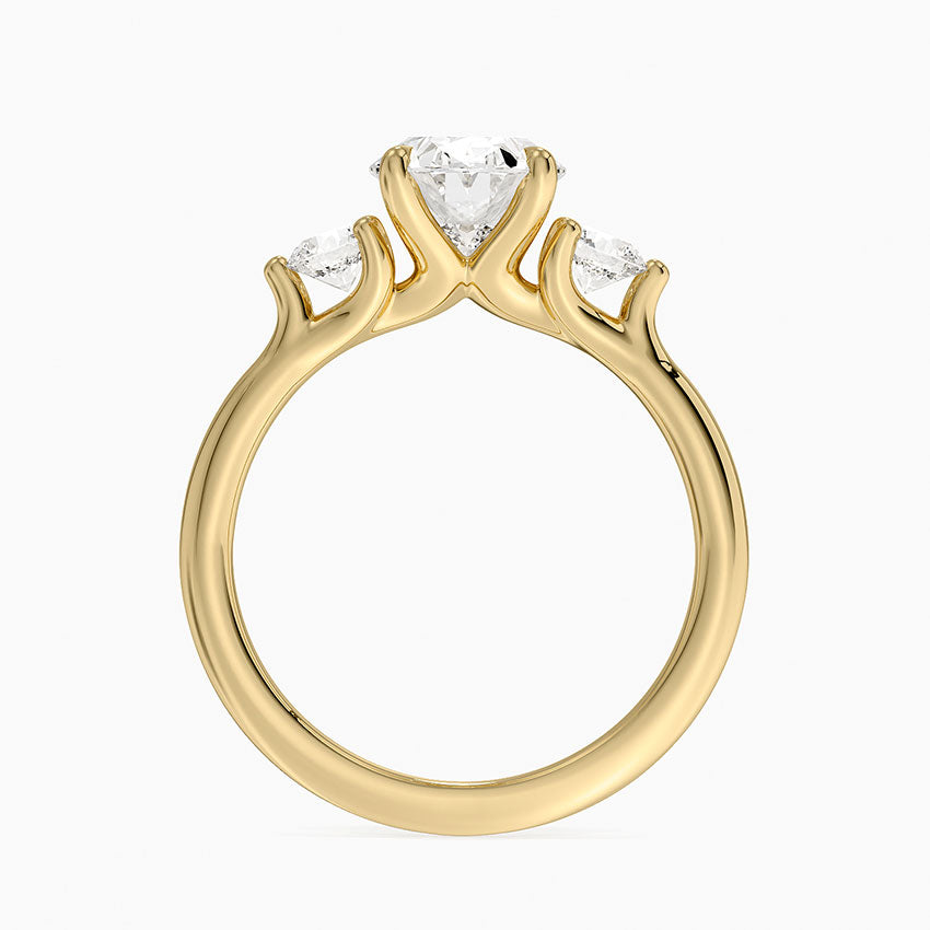 Freesia Three Stone Diamond Ring (1/3 ct. tw.) - Oval Cut Center Stone