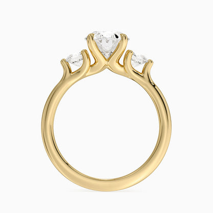 Freesia Three Stone Diamond Ring (1/3 ct. tw.) - Oval Cut Center Stone
