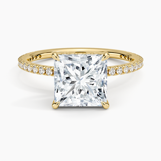 Perfect Fit Three-Quarter Diamond Ring (1/4 ct. tw.) - Princess Cut Center Stone