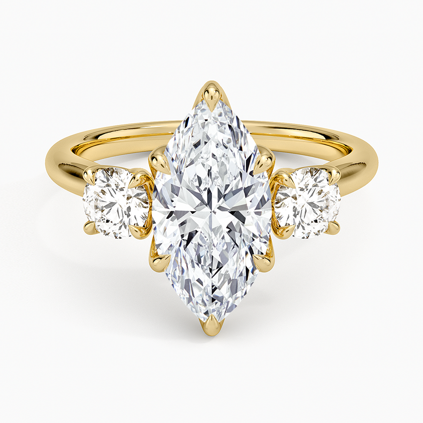 Elodie Perfect Fit Three Stone Diamond Ring (1/2 ct. tw.) - Marquise Center Stone