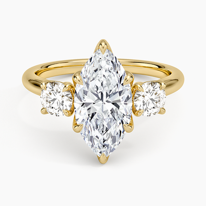 Elodie Perfect Fit Three Stone Diamond Ring (1/2 ct. tw.) - Marquise Center Stone