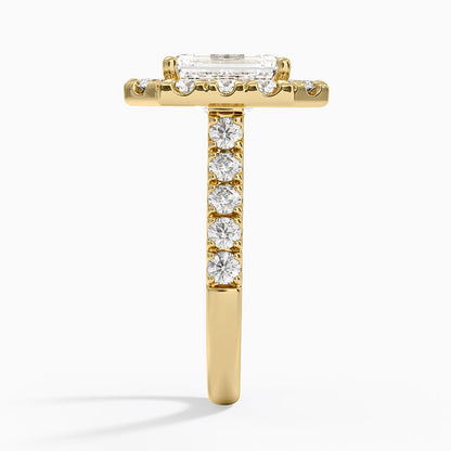 Adele Halo Diamond Ring - Emerald Cut Center Stone