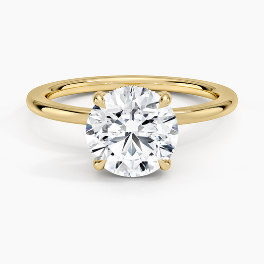 Audrey Perfect Fit Hidden Halo 1.4mm Diamond Ring - Round Center Stone