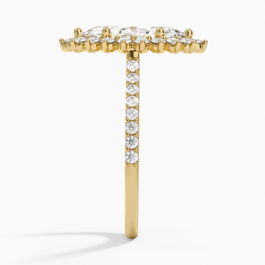 Luxe Sunburst Halo Diamond Ring (1/2 ct. tw.) - Marquise Center Stone