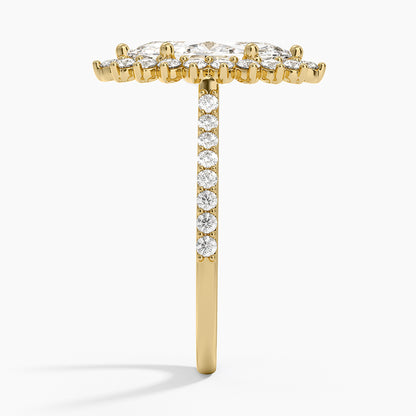 Luxe Sunburst Halo Diamond Ring (1/2 ct. tw.) - Marquise Center Stone