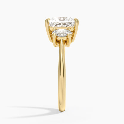 Oval-Cut Three Stone Diamond Ring (1/2 ct. tw.) - Princess Cut Center Stone