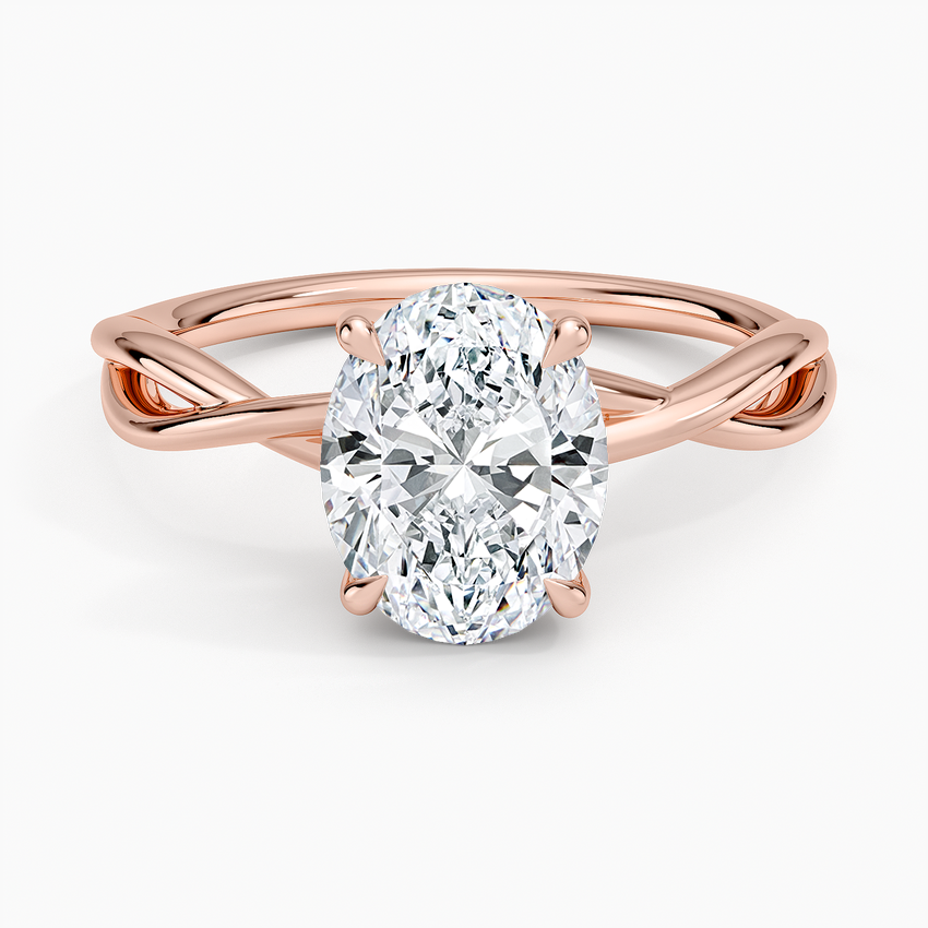 Alya Twist Solitaire Ring - Oval Center Stone