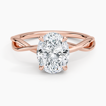 Alya Twist Solitaire Ring - Oval Center Stone