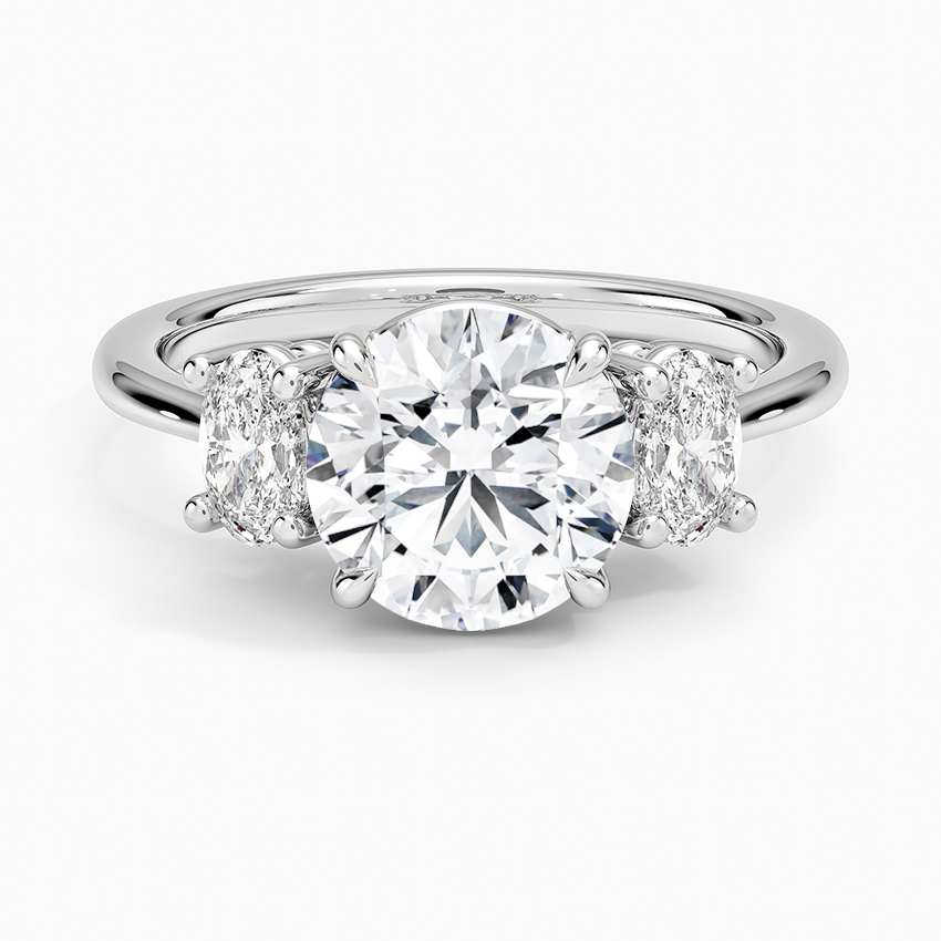 Oval-Cut Three Stone Diamond Ring (1/2 ct. tw.) - Round Center Stone
