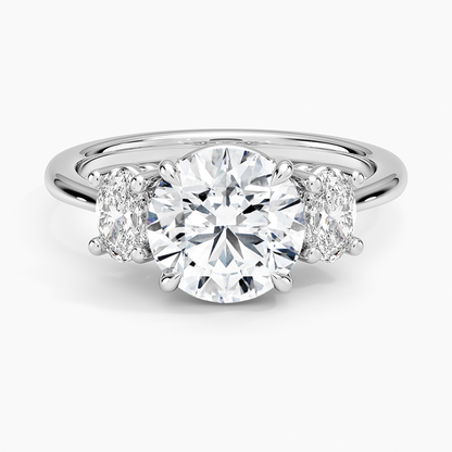 Oval-Cut Three Stone Diamond Ring (1/2 ct. tw.) - Round Center Stone