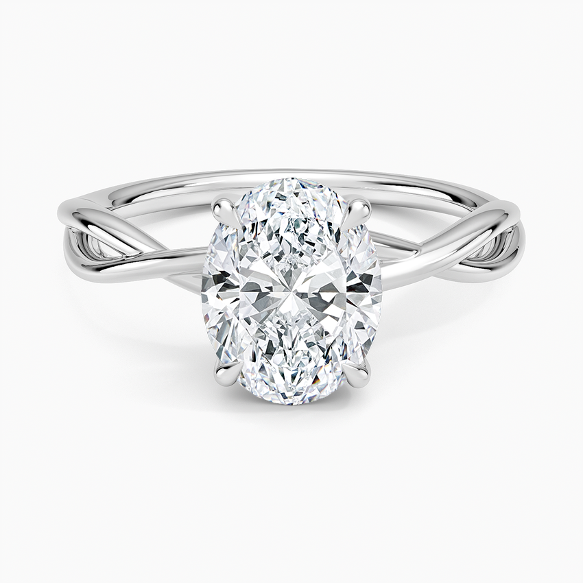 Alya Twist Solitaire Ring - Oval Center Stone