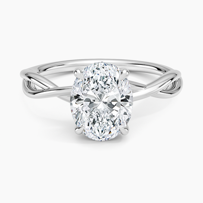 Alya Twist Solitaire Ring - Oval Center Stone