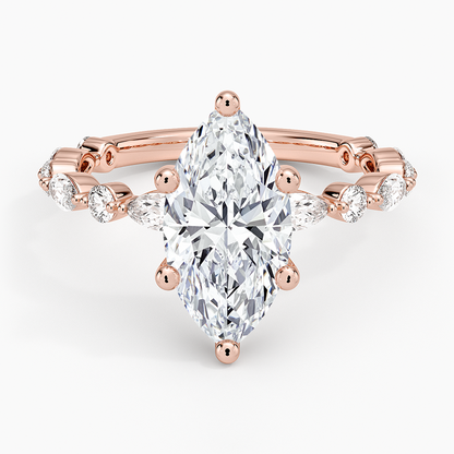 Versailles Three-Quarter Coverage Diamond Ring (1/2 ct. tw.) - Marquise Center Stone